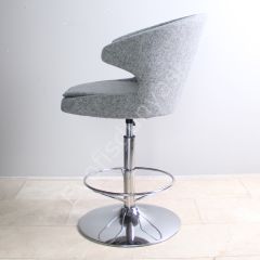 Buket Çemberli Bar Sandalyesi Keten Gri