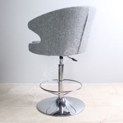 Buket Çemberli Bar Sandalyesi Keten Gri