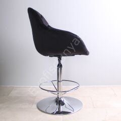 Arf Çemberli Bar Sandalyesi Siyah Kumaş