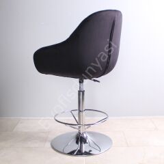 Arf Çemberli Bar Sandalyesi Siyah Kumaş