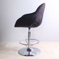 Arf Çemberli Bar Sandalyesi Siyah Kumaş