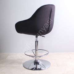 Arf Çemberli Bar Sandalyesi Siyah Kumaş