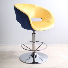 Ciro Çemberli Bar Sandalyesi Sarı Lacivert