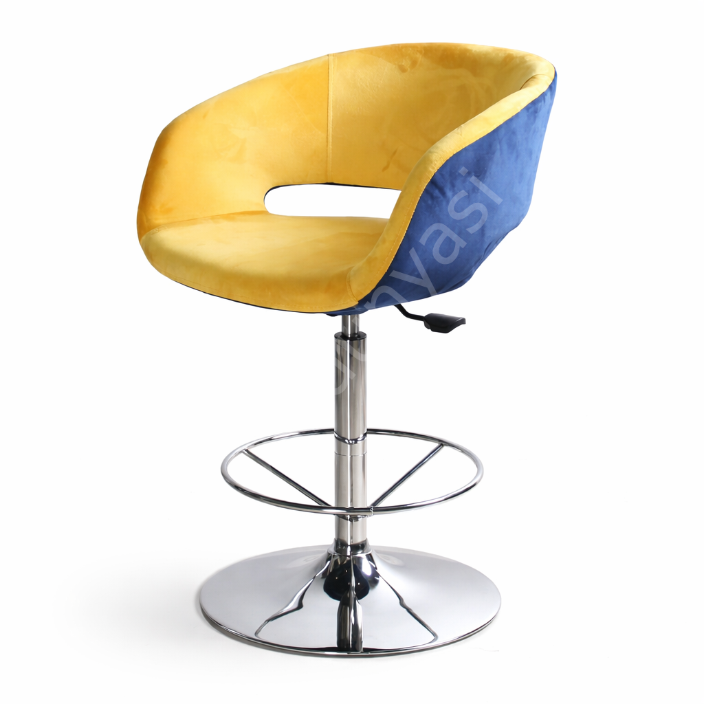 Ciro Çemberli Bar Sandalyesi Sarı Lacivert