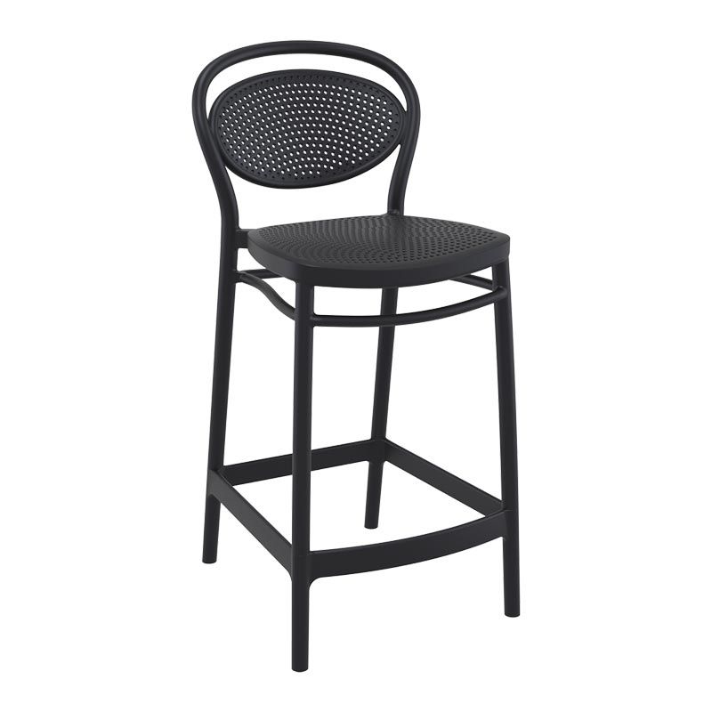 Marcel PP Bar Sandalyesi 65 cm Siyah