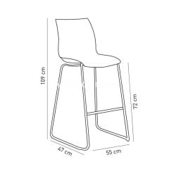 Pusat PP Krom Ayaklı Bar Sandalyesi