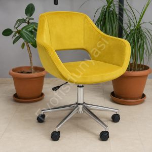 Store Çalışma Sandalyesi Sarı - Krom
