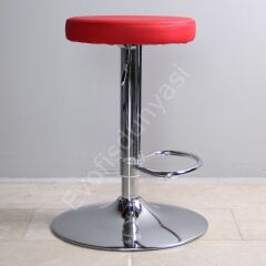 Tiny Amortisörlü Bar Taburesi Kırmızı - Krom Çember