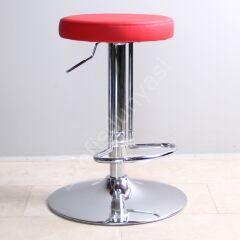 Tiny Amortisörlü Bar Taburesi Kırmızı - Krom Çember