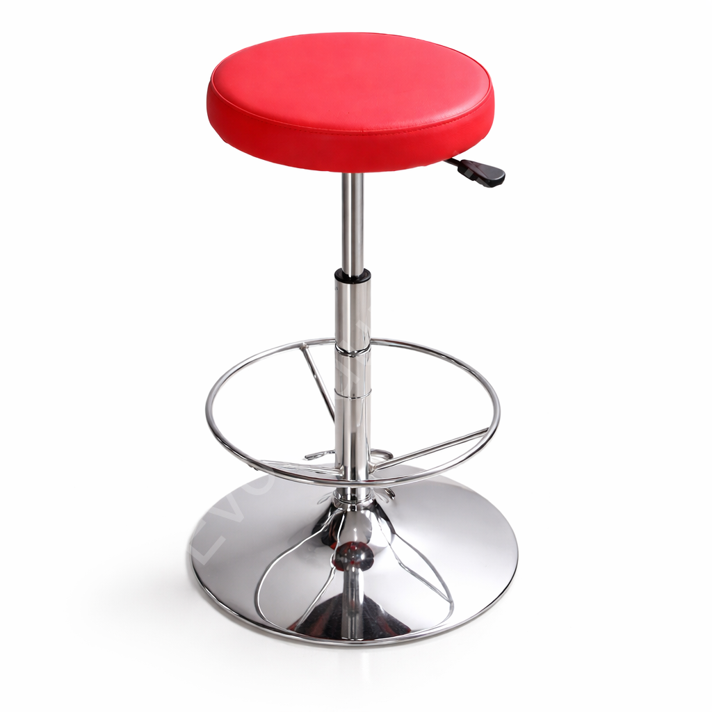 Tiny Amortisörlü Bar Taburesi Kırmızı - Krom Çember