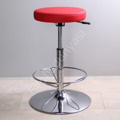 Tiny Amortisörlü Bar Taburesi Kırmızı - Krom Çember