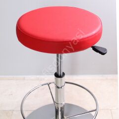 Tiny Amortisörlü Bar Taburesi Kırmızı - Krom Çember