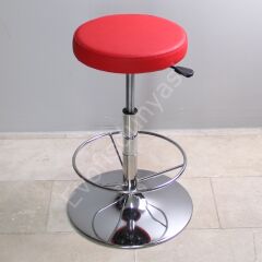 Tiny Amortisörlü Bar Taburesi Kırmızı - Krom Çember