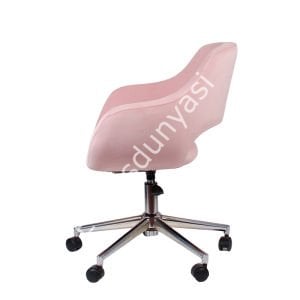Store Çalışma Sandalyesi Pembe Kumaş - Krom