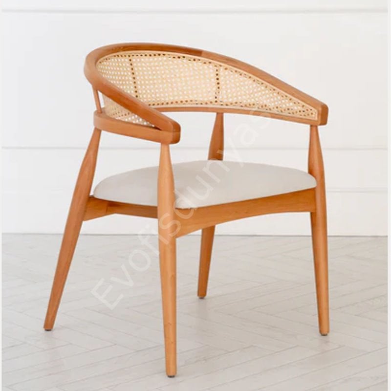 Chery Hasırlı Ahşap Sandalye