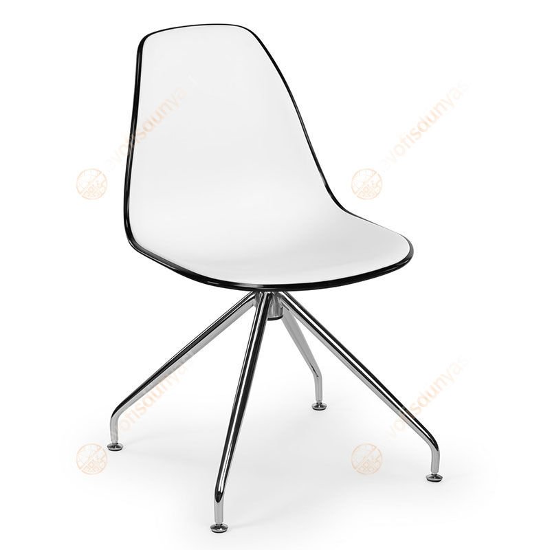 Veos PP Krom Ayaklı Dönen Sandalye Siyah