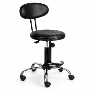 Konsol Sırtlı Krom Ayaklı Bar Sandalyesi Siyah