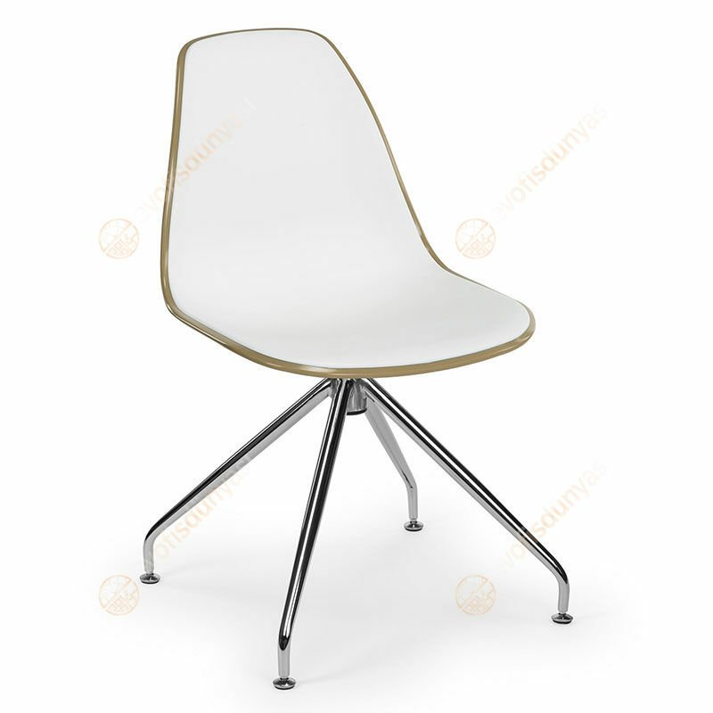 Veos PP Krom Ayaklı Dönen Sandalye Bej