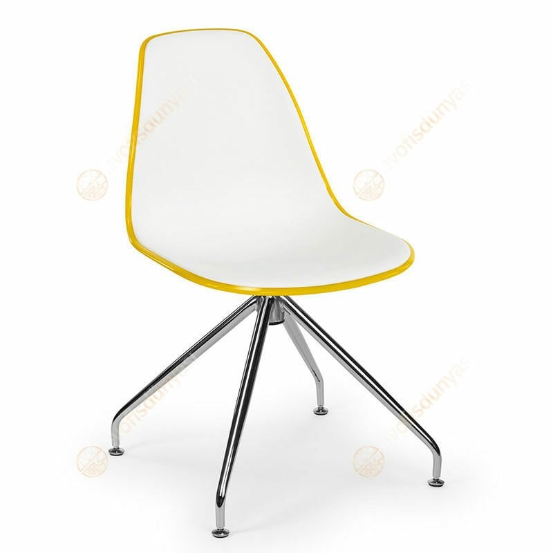 Veos PP Krom Ayaklı Dönen Sandalye Sarı