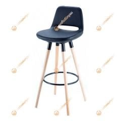 Mark Ahşap Ayaklı Bar Sandalyesi