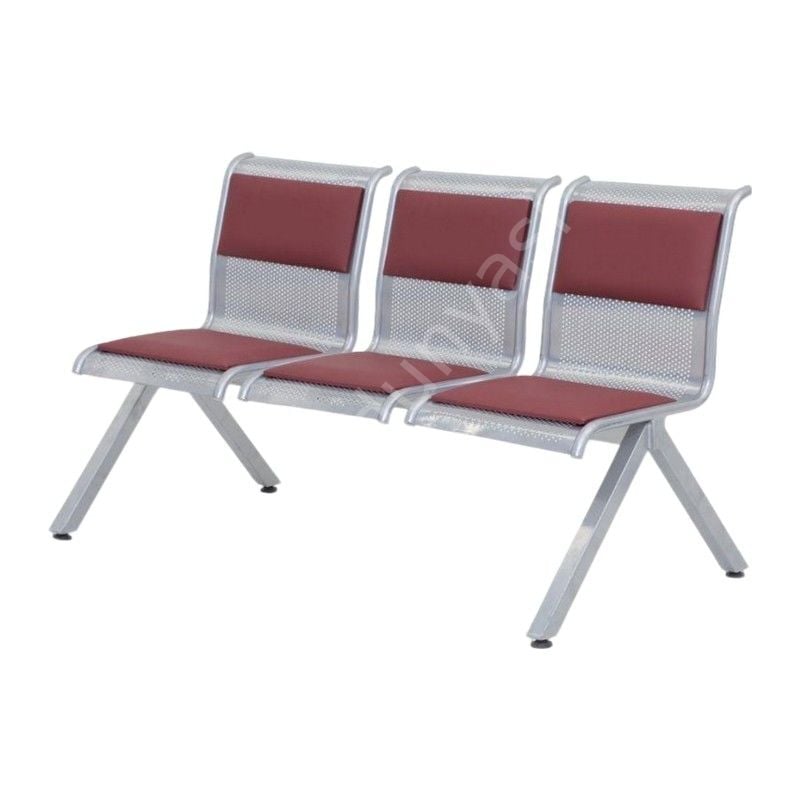 Eta Metal Kolsuz Üçlü Bekleme Koltuğu