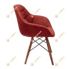 Arf Ceviz Ahşap Ayaklı Cafe Sandalyesi Kiremit