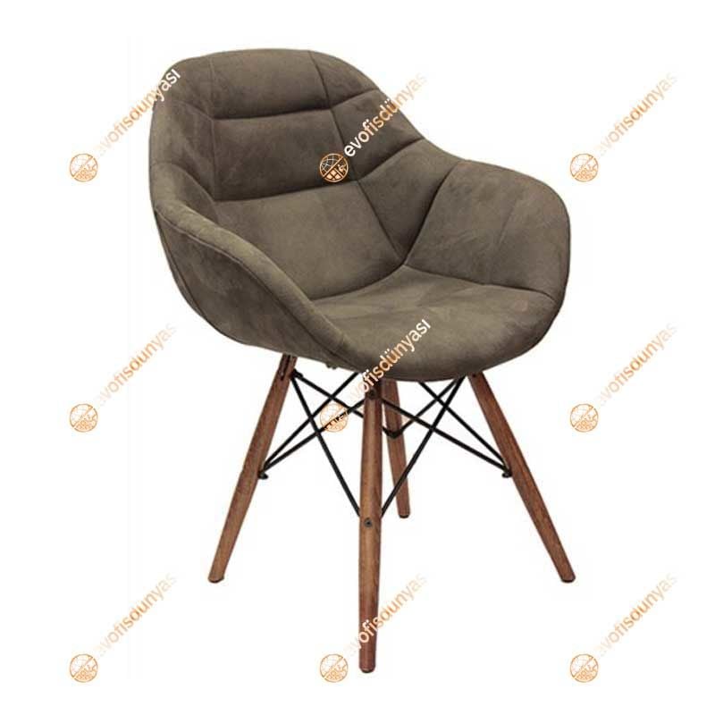 Arf Ceviz Ahşap Ayaklı Cafe Sandalyesi Kahve