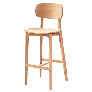 Alkar Ham Ahşap Bar Sandalyesi (DÖŞEMELİ KASNAKLI)