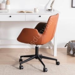 Begüm Çift Renk Çalışma Koltuğu Kahve - Siyah Boya