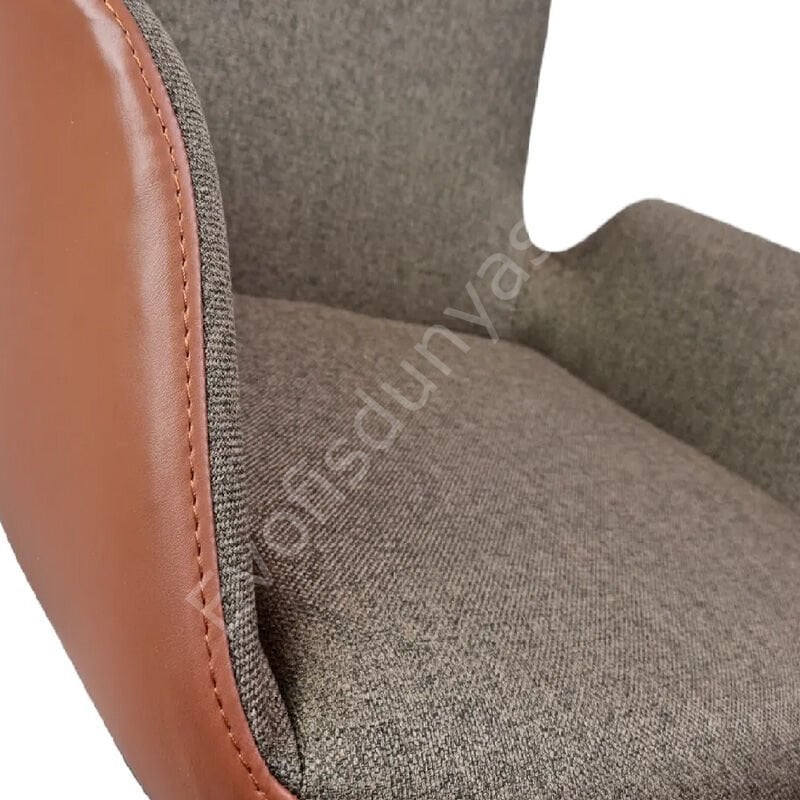 Begüm Çift Renk Çalışma Koltuğu Kahve - Krom