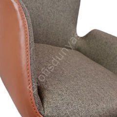 Begüm Çift Renk Çalışma Koltuğu Kahve - Krom