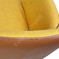 Begüm Çift Renk Çalışma Koltuğu Kahve Sarı - Siyah Boya