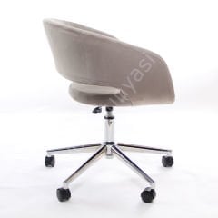 Ciro Çalışma Sandalyesi Krem Kumaş - Krom