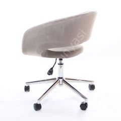 Ciro Çalışma Sandalyesi Krem Kumaş - Krom