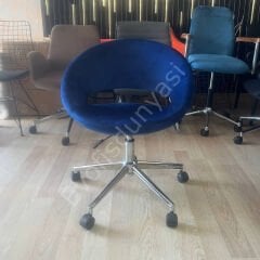 Song Çalışma Koltuğu Lacivert Kumaş - Krom