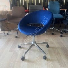 Song Çalışma Koltuğu Lacivert Kumaş - Krom