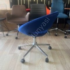 Song Çalışma Koltuğu Lacivert Kumaş - Krom