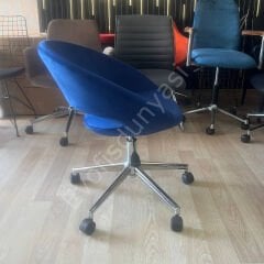 Song Çalışma Koltuğu Lacivert Kumaş - Krom