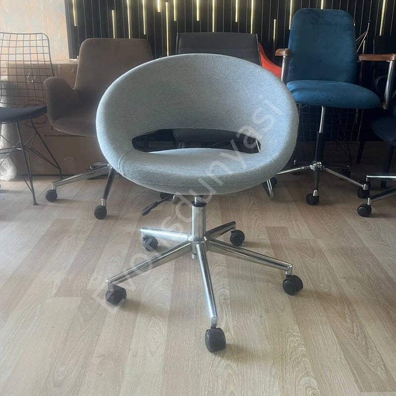 Song Çalışma Koltuğu Bej Kaşe Kumaş - Plastik