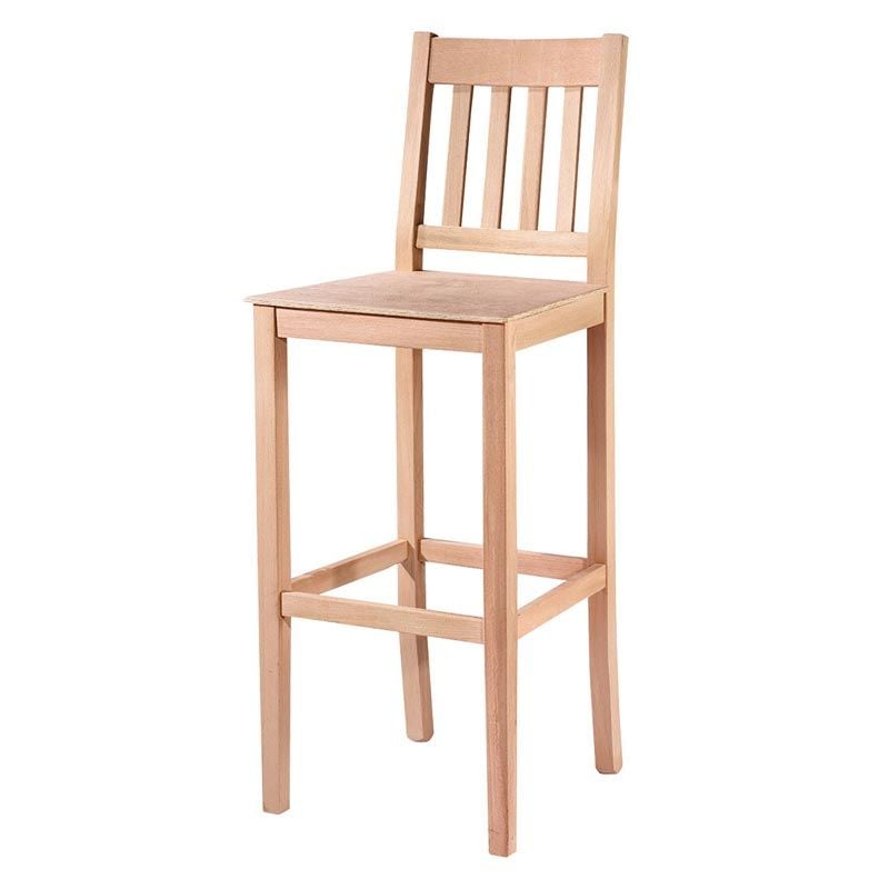 Ham Ahşap Çıtalı Izgaralı Bar Sandalyesi 65 Cm
