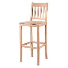 Ham Ahşap Çıtalı Izgaralı Bar Sandalyesi 65 Cm