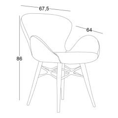 Yasmin Ahşap Ayaklı Sandalye Sarı Kumaş
