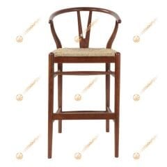 Wishbone Hasırlı Bar Sandalyesi 75 cm - Ceviz