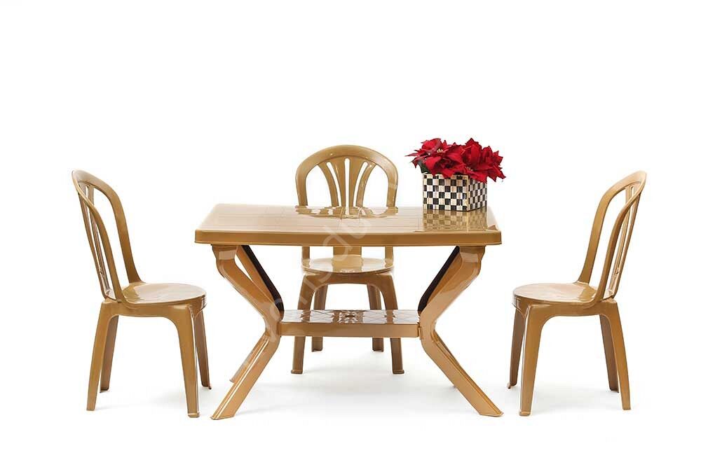 Mahre Plastik Masa Sandalye Takımı Yeşil