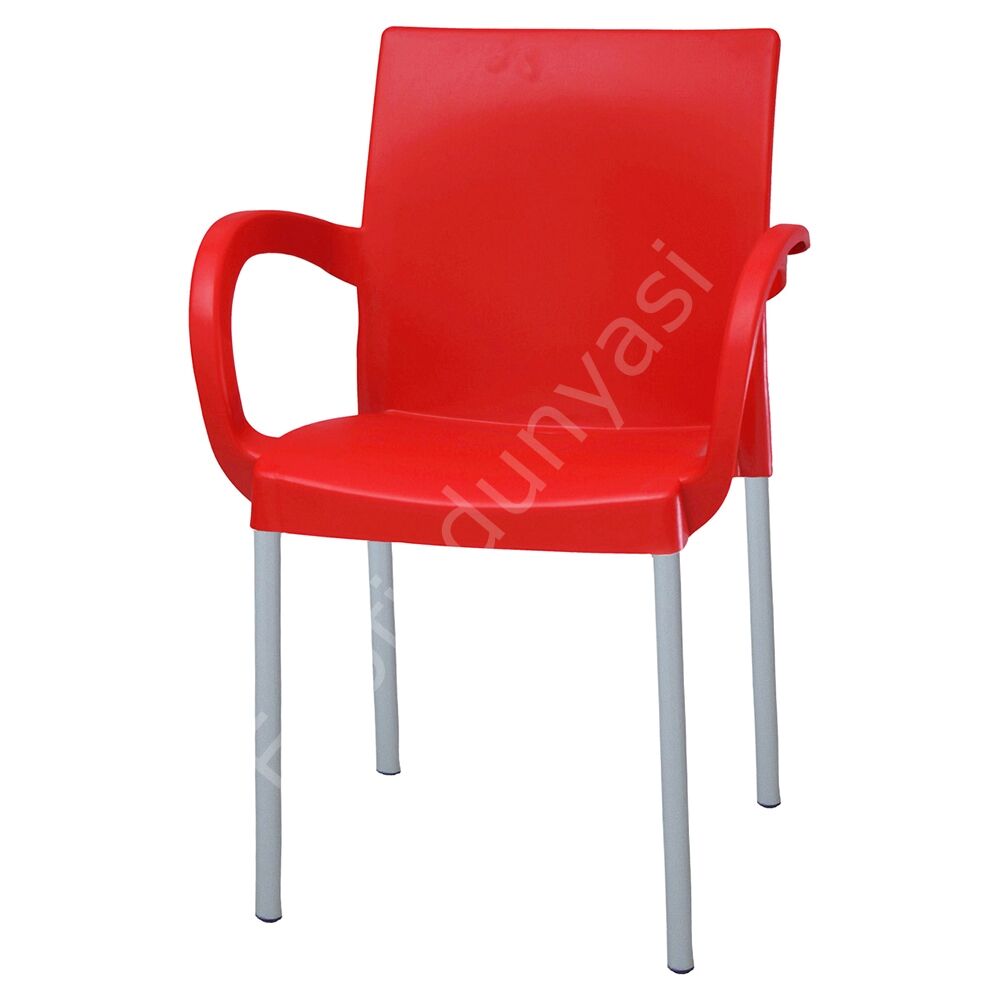 Fox Kollu PP Plastik Sandalye Kırmızı