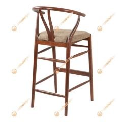 Wishbone Döşemeli Bar Sandalyesi Natural Ceviz - 75 cm