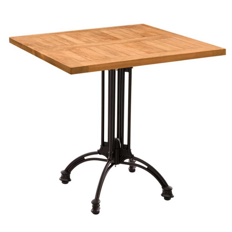70x70 Teak Döküm Ayaklı Cafe Masası