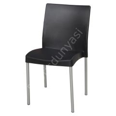 Lucas 70x70 Plastik Masa Sandalye Takımı Siyah - Kolsuz