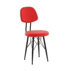 Eko Metal Ayaklı Cafe Sandalyesi Kırmızı