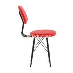 Eko Metal Ayaklı Cafe Sandalyesi Kırmızı